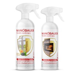 NANOBAUER Glass Extreme Cleaner 750ml + NANOBAUER Pianka do kominków 500ml