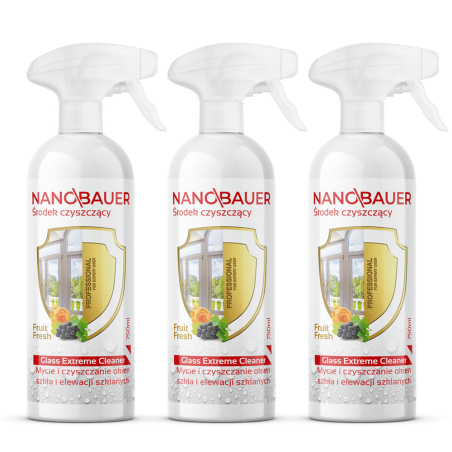 3x NANOBAUER Glass Extreme Cleaner 750ml