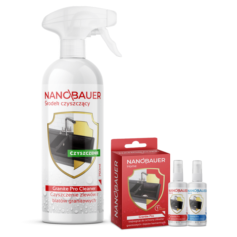 NANOBAUER Home Granite Pro Cleaner 750ml + NANOBAUER Home Granite Pro 60ml/60ml