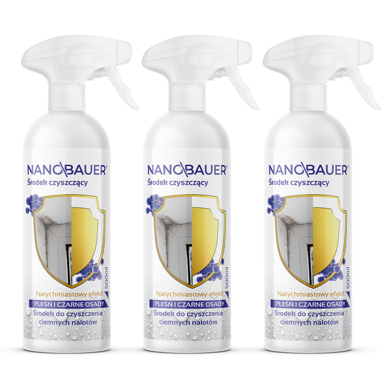 3x NANOBAUER Pleśń i czarne osady 500ml
