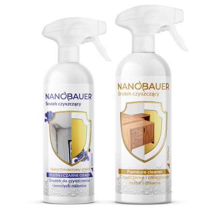 NANOBAUER FURNITURE CLEANER 750ml + Pleśń i czarne osady 500 ml