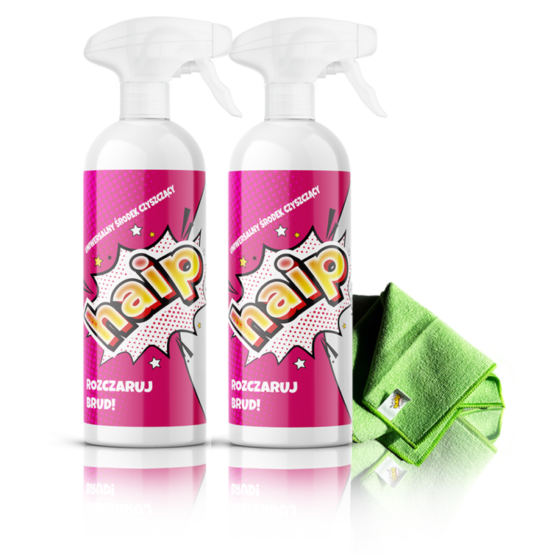 2x HAIP 750ml + mikrofibra zielona