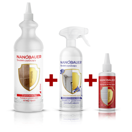 Impregnat do fug 100ml  + Czyszczenie fug 1L + Pleśń 500ml